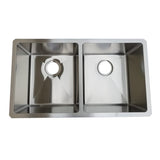 18g Micro Radius 50/50 Double Bowl Undermount Stainless Steel Kitchen Sink Dakota Sinks
