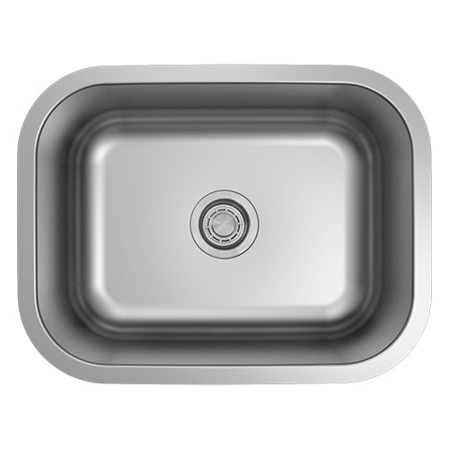 18g Standard Radius 23×18 Single Bowl Undermount Stainless Steel Kitchen Sink Dakota Sinks