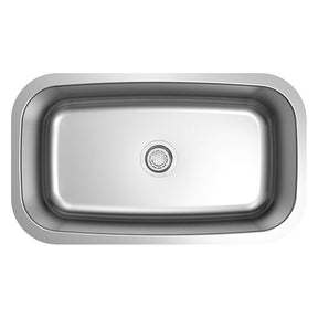 18g Standard Radius 32×18 Single Bowl Undermount Stainless Steel Kitchen Sink Dakota Sinks