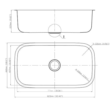 18g Standard Radius 32×18 Single Bowl Undermount Stainless Steel Kitchen Sink Dakota Sinks