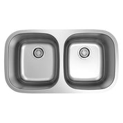18g Standard Radius 50/50 Double Bowl Undermount Stainless Steel Kitchen Sink - Dakota Sinks