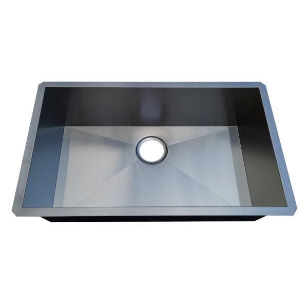 18g Zero Radius 30×18 Single Bowl Undermount Stainless Steel Kitchen Sink - Dakota Sinks