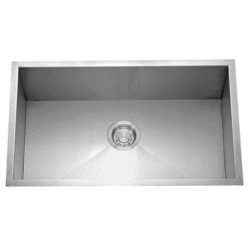18g Zero Radius 30×18 Single Bowl Undermount Stainless Steel Kitchen Sink - Dakota Sinks