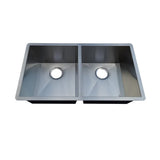 18g Zero Radius 50/50 Double Bowl Undermount Stainless Steel Kitchen Sink Dakota Sinks