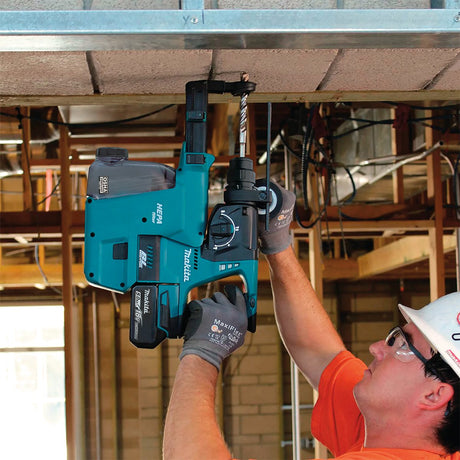 18V LXT® Lithium‑Ion Brushless Cordless 1" Rotary Hammer Kit, accepts SDS‑PLUS bits, w/ HEPA Dust Extractor Attachment (5.0Ah) Makita