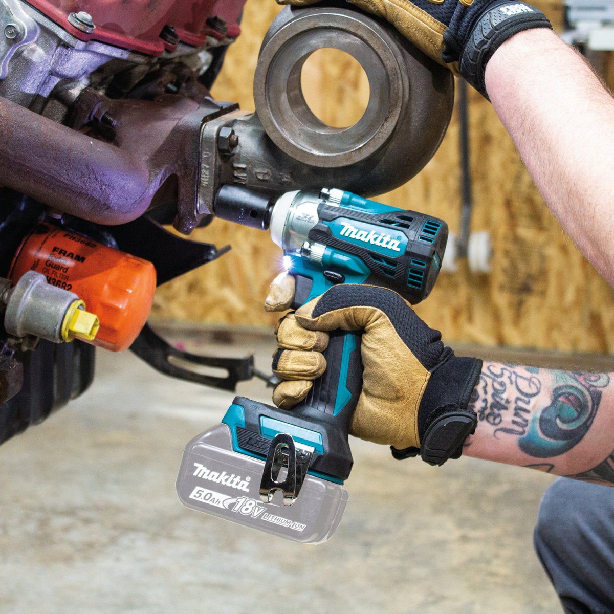 18V LXT® Lithium‑Ion Brushless Cordless 4‑Speed 1/2" Sq. Drive Utility Impact Wrench w/ Detent Anvil Makita