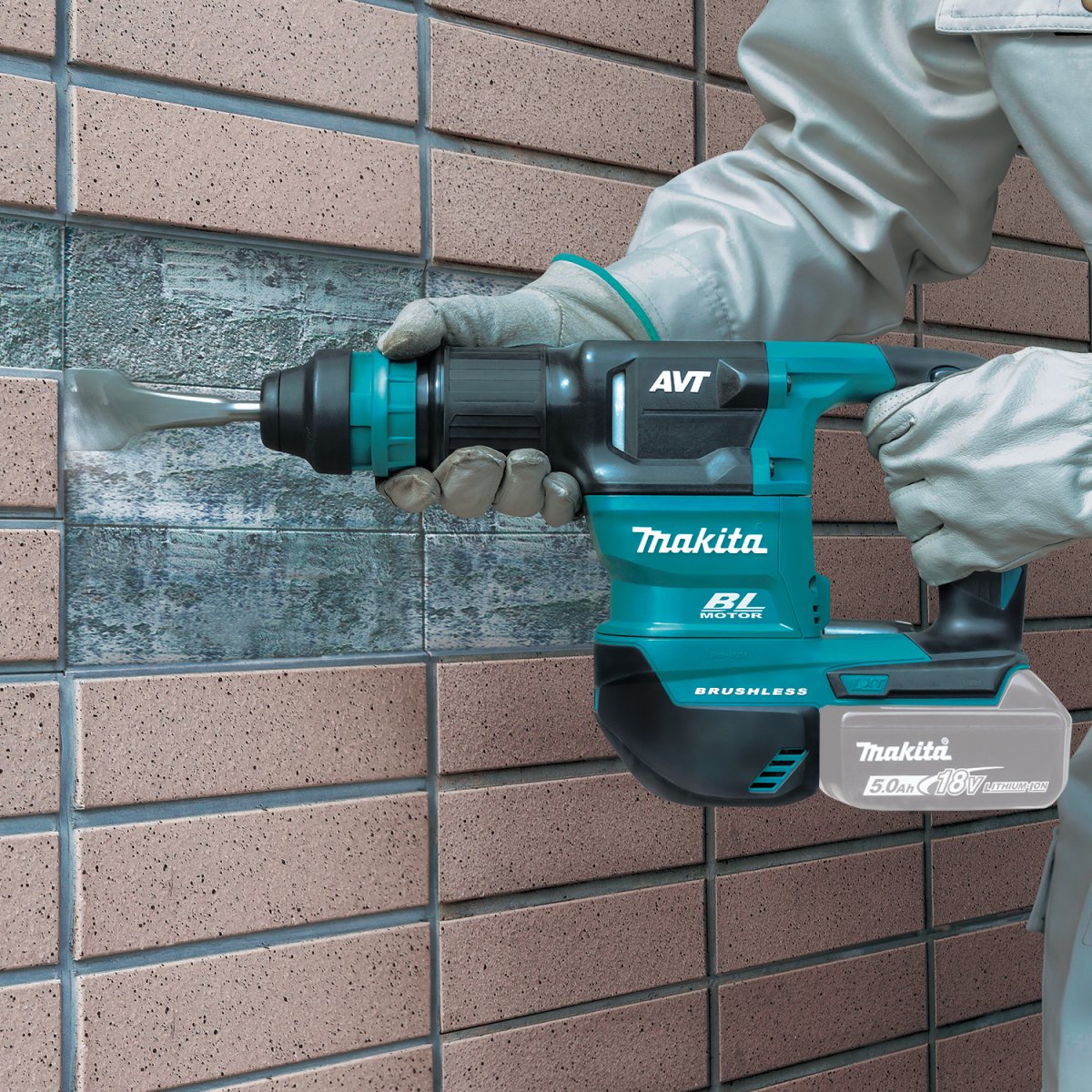 18V LXT® Lithium‑Ion Brushless Cordless AVT® Power Scraper, accepts SDS‑PLUS Makita