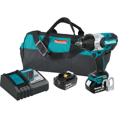 18V LXT® Lithium‑Ion Brushless Cordless High‑Torque 1/2" Sq. Drive Impact Wrench XWT08T Makita Kit