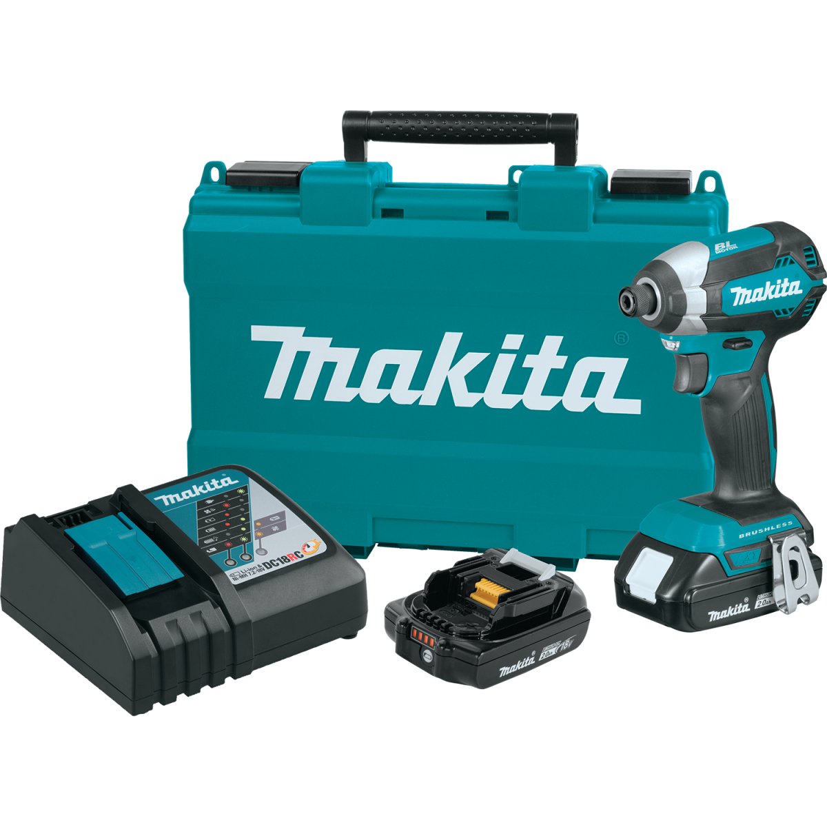18V LXT® Lithium‑Ion Brushless Cordless Impact Driver XDT13R Makita 2.0Ah Compact Battery Kit