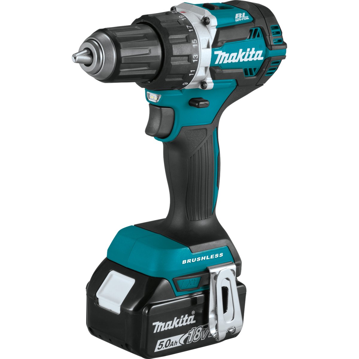18V LXT® Lithium‑Ion Compact Brushless Cordless 1/2" Driver‑Drill Kit (5.0Ah) Makita