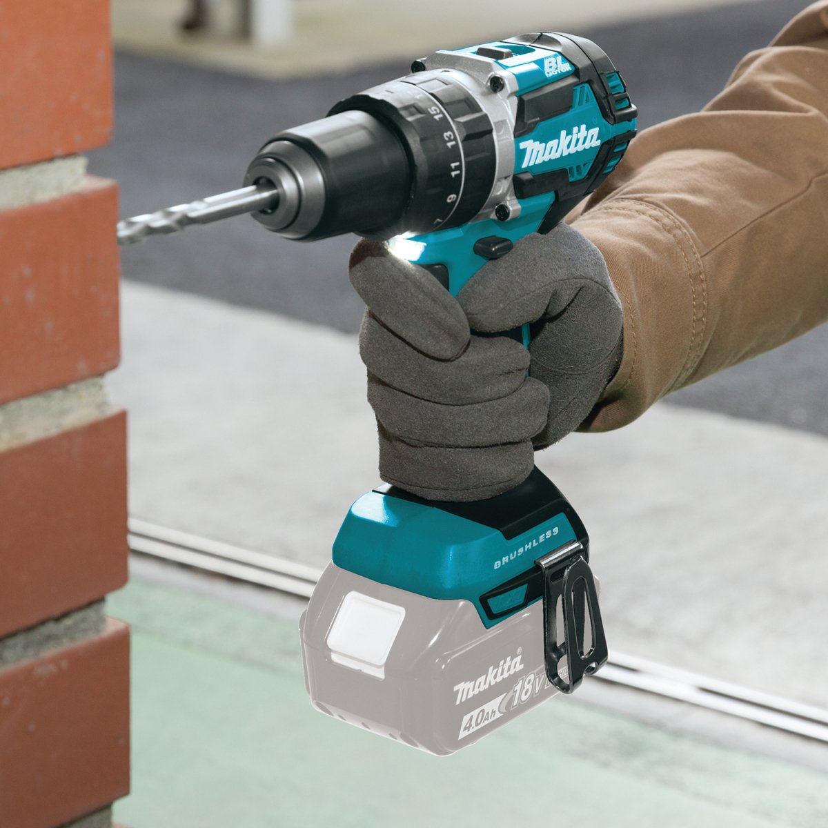 18V LXT® Lithium‑Ion Compact Brushless Cordless 1/2" Hammer Driver‑Drill (5.0Ah) Makita