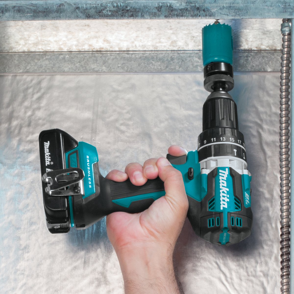 18V LXT® Lithium‑Ion Compact Brushless Cordless 1/2" Hammer Driver‑Drill Kit (2.0Ah) Makita