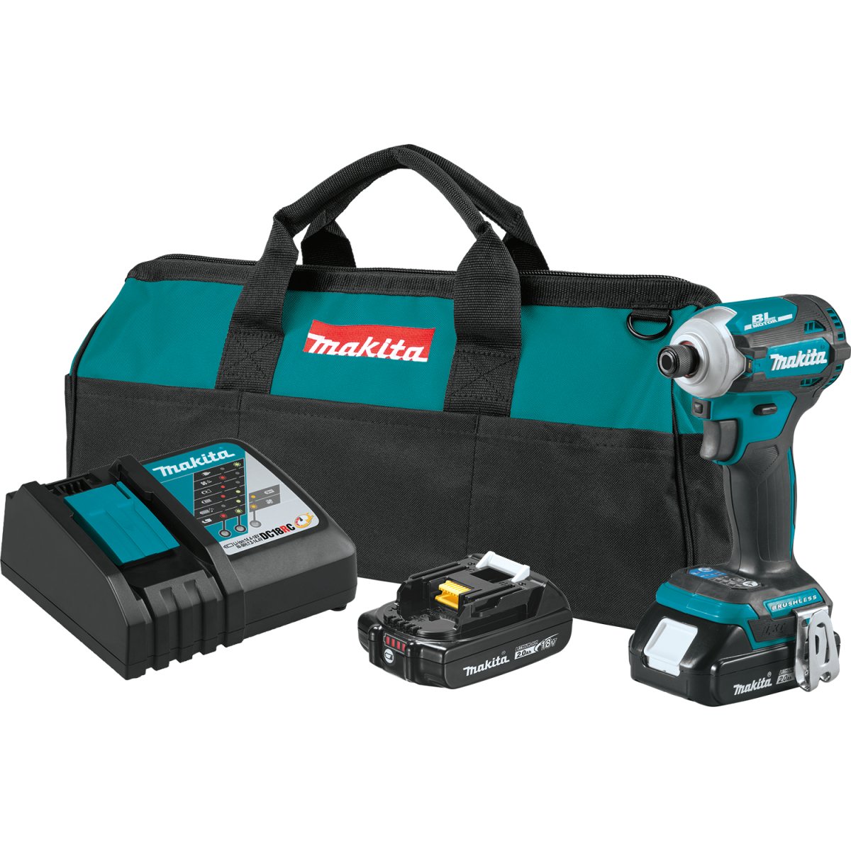 18V LXT® Lithium‑Ion Compact Brushless Cordless Quick‑Shift Mode™ 4‑Speed Impact Driver Kit (2.0Ah) Makita