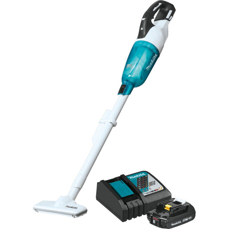 18V LXT® Lithium‑ion Compact Brushless Cordless Vacuum Kit, Trigger w/ Lock (2.0Ah) XLC03R1WX4 Makita White - Kit
