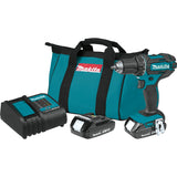 18V LXT® Lithium‑Ion Compact Cordless 1/2" Driver‑Drill (1.5Ah) XFD10SY Makita Kit
