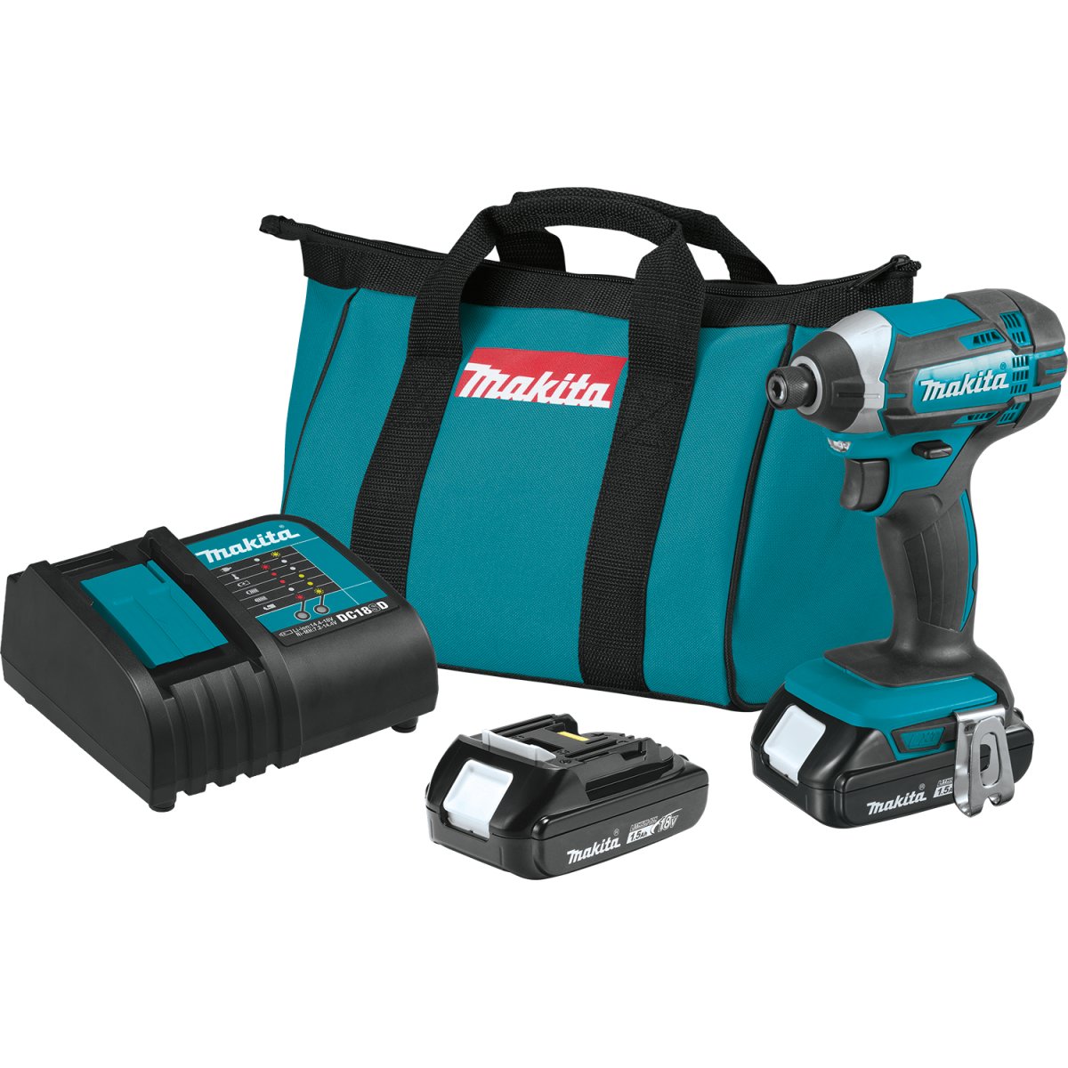 18V LXT® Lithium‑Ion Compact Cordless Impact Driver (1.5Ah) XDT11SY Makita Kit