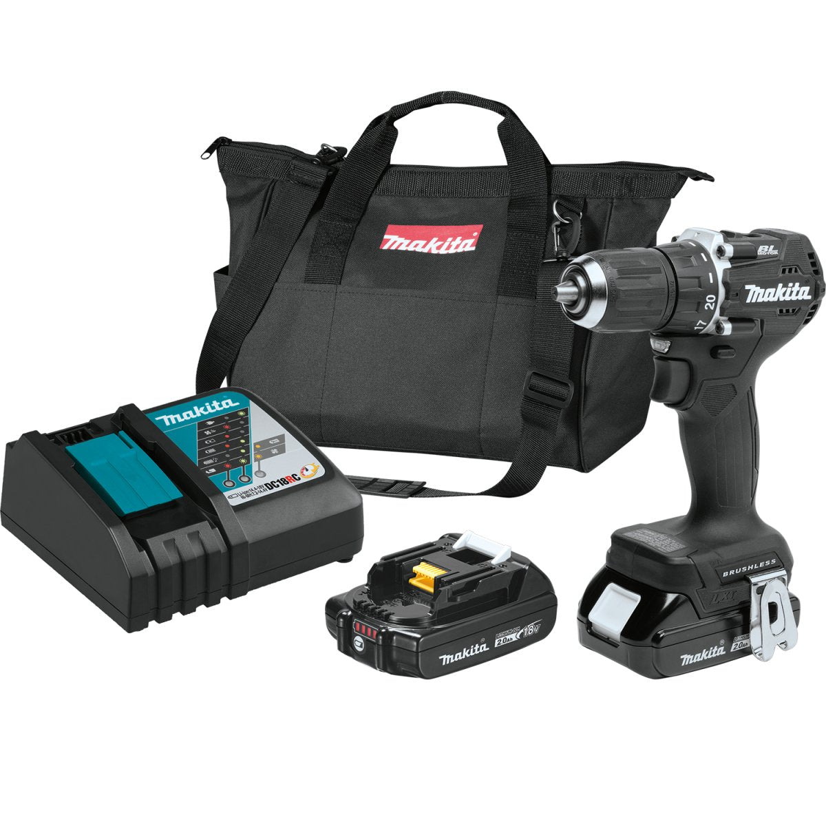 18V LXT® Lithium‑Ion Sub‑Compact Brushless Cordless 1/2" Driver‑Drill Kit (2.0Ah) Makita
