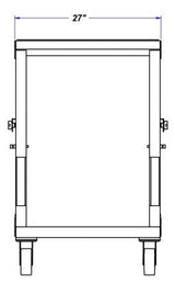 27" Adjustable Height Galvanized Fabrication Work Table with 4 Levelers / Stabilizers Weha