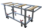 27" Adjustable Height Galvanized Fabrication Work Table with 4 Levelers / Stabilizers - Diamond Tool Store