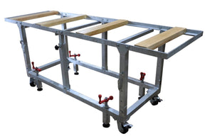 27" Adjustable Height Galvanized Fabrication Work Table with 4 Levelers / Stabilizers Weha
