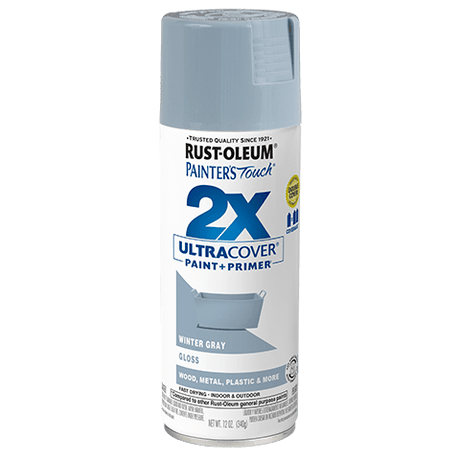 2x Ultra Cover Gloss Spray Paint - 12oz (6 Count) 334049 Rust-Oleum Winter Gray