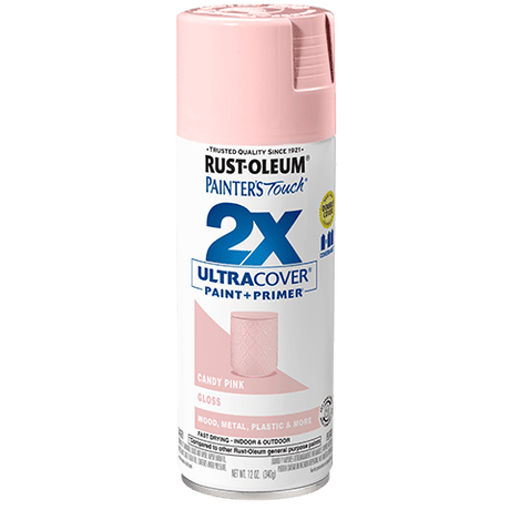 2x Ultra Cover Gloss Spray Paint - 12oz (6 Count) 334028 Rust-Oleum Candy Pink