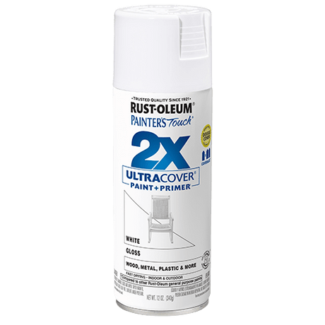 2x Ultra Cover Gloss Spray Paint - 12oz (6 Count) 334048 Rust-Oleum White