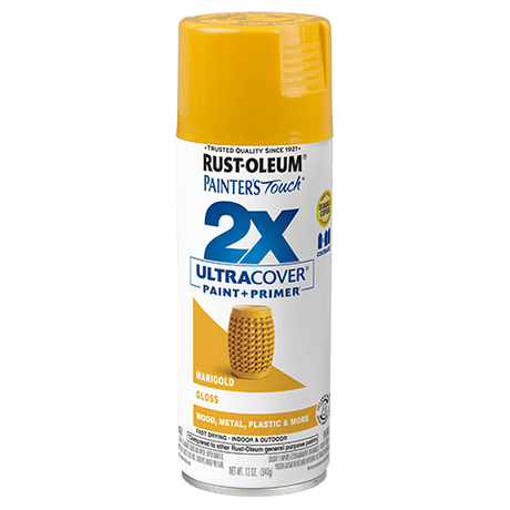 2x Ultra Cover Gloss Spray Paint - 12oz (6 Count) 346955 Rust-Oleum Marigold