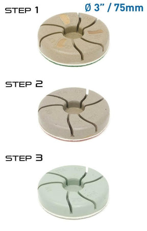 3 Step Polishing Pads for HG Hyper Grinder HG-3STEP1 Hypergrinder Step 1 - 3 Inch