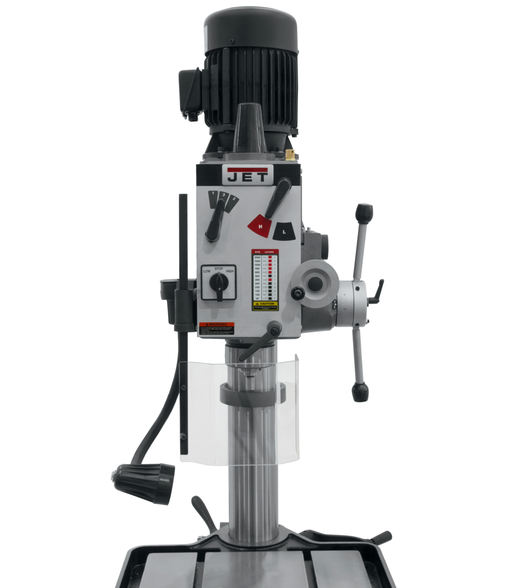 20" Geared Head Drill Press with Power Downfeed Close Up Front | GHD-20PF