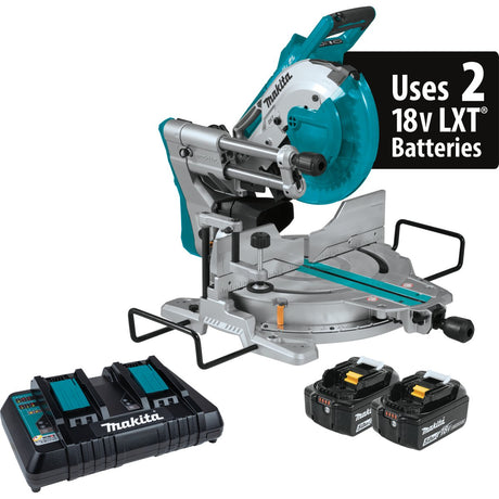 36V (18V X2) LXT® Brushless 10" Dual‑Bevel Sliding Compound Miter Saw with Laser XSL06PT Makita Kit