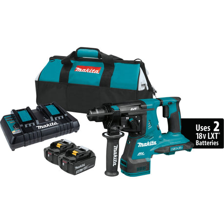 36V (18V X2) LXT® Brushless 1‑1/8" AVT® Rotary Hammer, accepts SDS‑PLUS bits (5.0Ah) XRH08PT Makita Kit