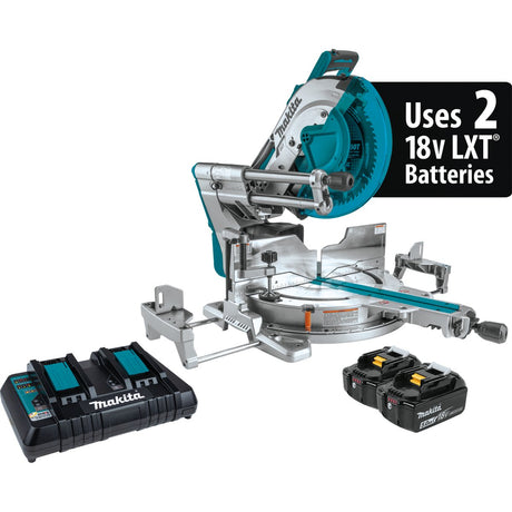 36V (18V X2) LXT® Brushless 12" Dual‑Bevel Sliding Compound Miter Saw with Laser XSL07PT Makita Kit