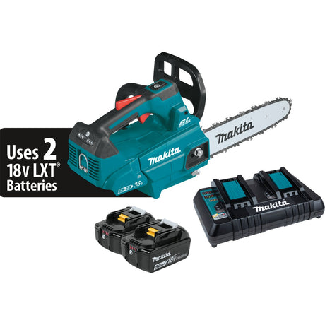36V (18V X2) LXT® Brushless 14" Top Handle Chain Saw XCU08PT Makita Kit
