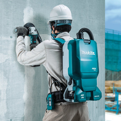 36V (18V X2) LXT® Brushless 1.6 Gallon HEPA Filter Backpack Dry Dust Extractor, AWS® Capable (5.0 Ah) Makita