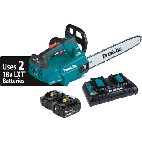 36V (18V X2) LXT® Brushless 16" Top Handle Chain Saw XCU09PT Makita Kit