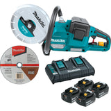 36V (18V X2) LXT® Brushless 9" Power Cutter, with AFT®, Electric Brake XEC01PT1 Makita With 4 Batteries (5.0 Ah)
