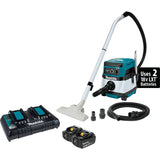 36V (18V X2) LXT®/Corded 2.1 Gallon HEPA Filter Dry Dust Extractor/Vacuum (5.0Ah) XCV04PT Makita Kit