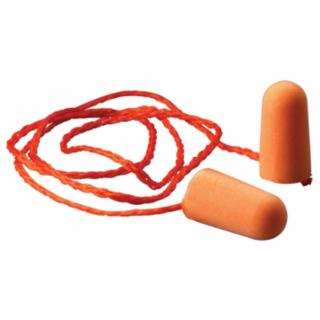 3M Foam Earplug, Foam, Bright Orange, Corded Tapered (100 Pairs) 3M