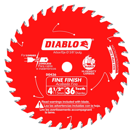 4-1/2 in. 36 Tooth Fine Finish Saw Blade - 15 per Order Diablo Tools