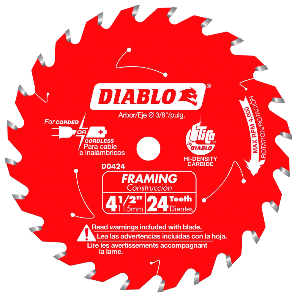 4-1/2 in. x 24 Tooth Framing Trim Saw Blade - 20 per Order - Diamond Tool Store