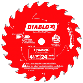 4-1/2 in. x 24 Tooth Framing Trim Saw Blade - 20 per Order Diablo Tools