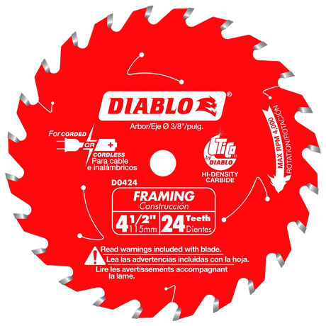 4-1/2 in. x 24 Tooth Framing Trim Saw Blade - 20 per Order Diablo Tools