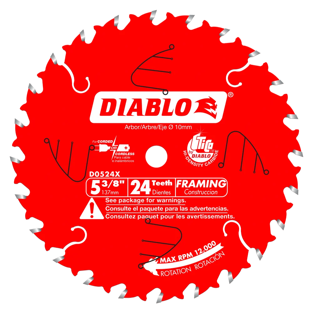 5-3/8 in. x 24 Tooth Framing Trim Saw Blade - 18 per Order - Diamond Tool Store