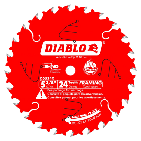 5-3/8 in. x 24 Tooth Framing Trim Saw Blade - 18 per Order Diablo Tools