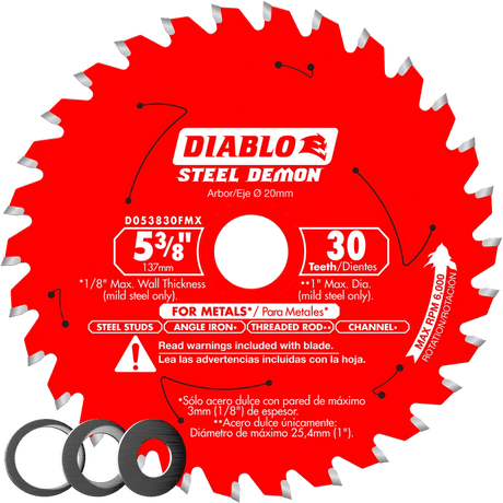 5‑3/8 in. x 30 Tooth Carbide-Tipped Saw Blade for Metal - 10 per Order Diablo Tools