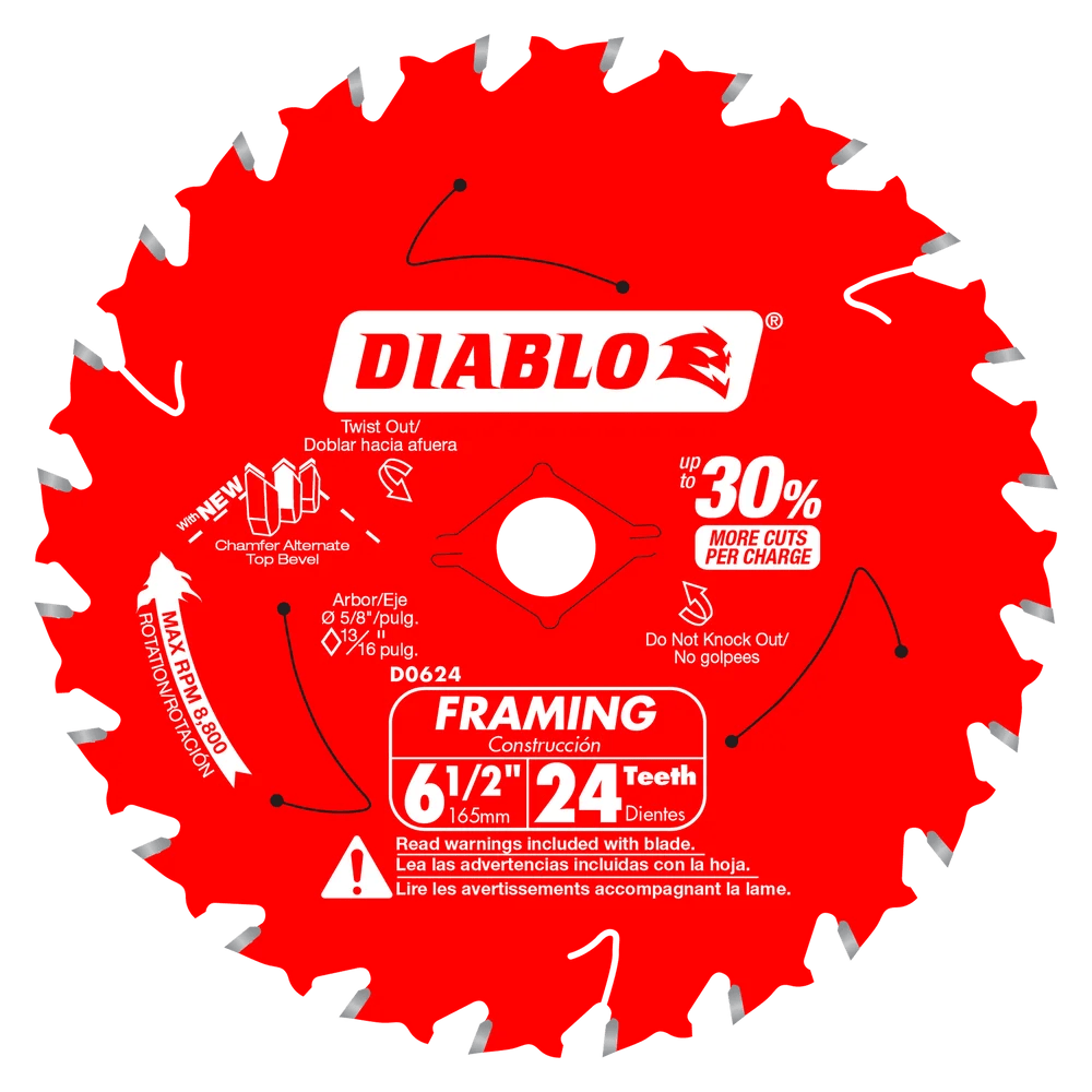 6-1/2 in. 24-Tooth Framing Saw Blade - 24 per Order - Diamond Tool Store