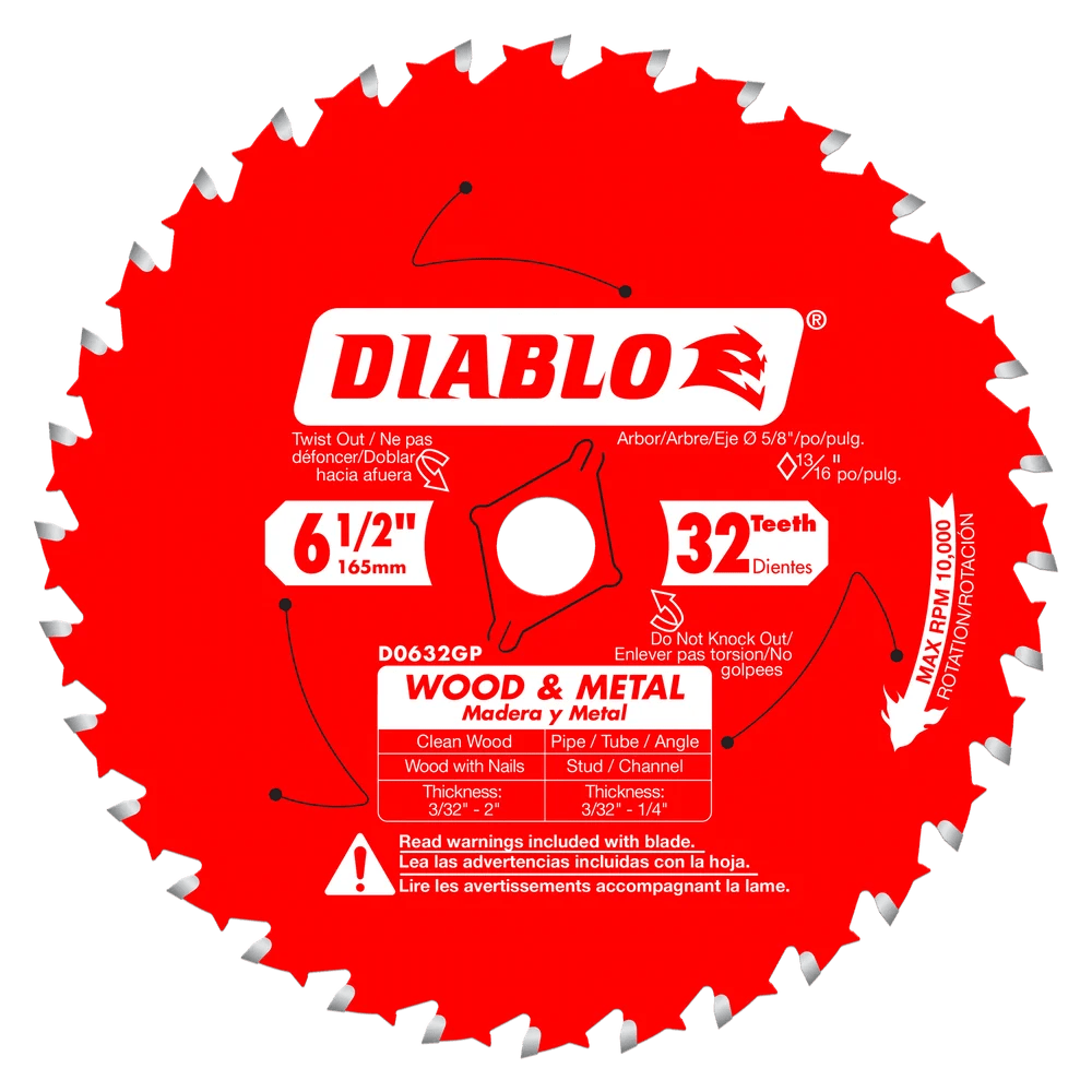 6-1/2 in. x 32 Tooth Wood & Metal Carbide Saw Blade - 10 per Order - Diamond Tool Store