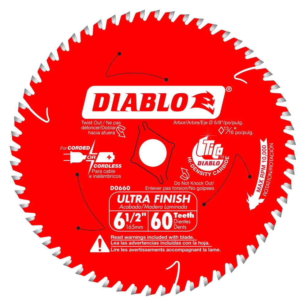 6-1/2 in. x 60 Tooth Ultra Finish Saw Blade - 10 per Order - Diamond Tool Store