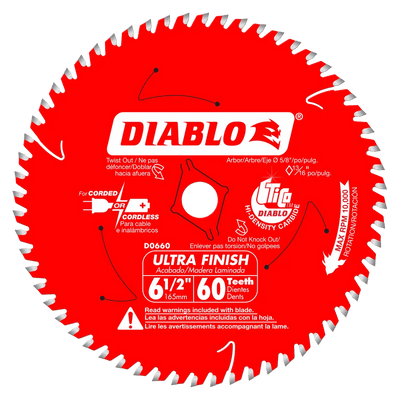 6-1/2 in. x 60 Tooth Ultra Finish Saw Blade - 10 per Order